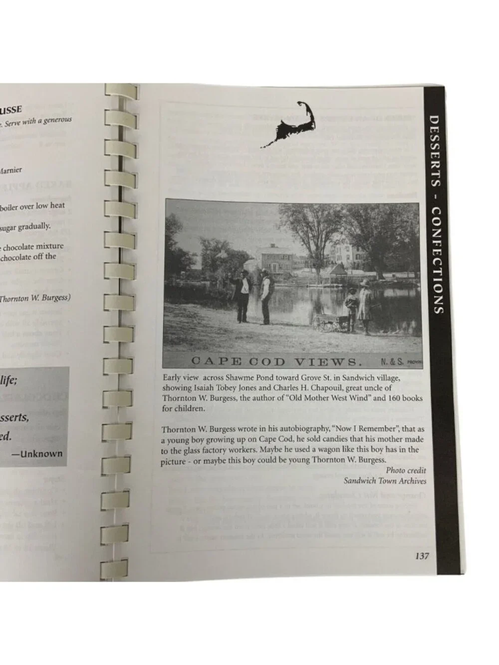 Cape Cod Kitchen Treasures Cookbook Friends Of Thornton W Burgess Society 2003